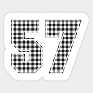 Plaid Number - 57 - Dark Sticker